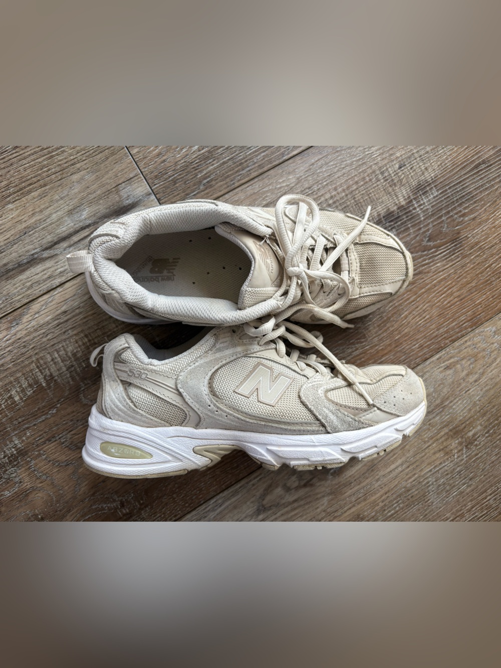 New Balance Cream/Tan Neutral Trainer Sneakers